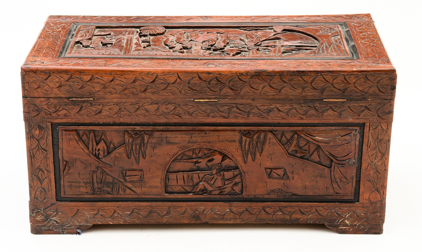 Chinese Carved Wood Chest