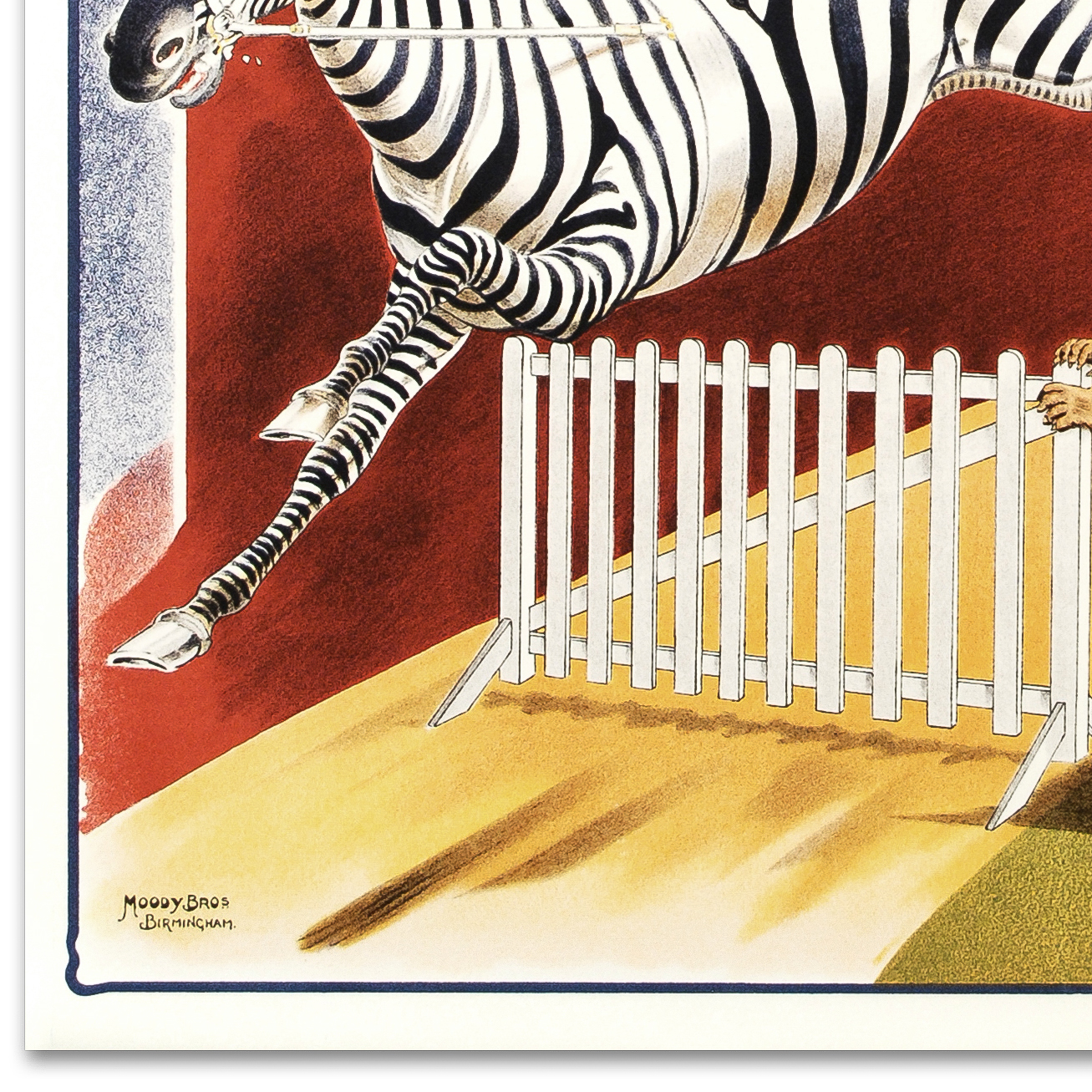 RE Society Hand Pulled Lithograph "Grais Zebra and Baboons"