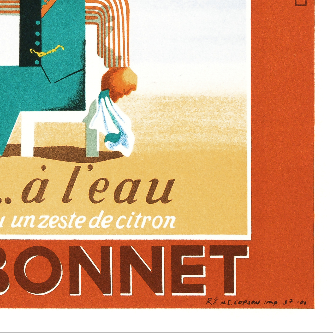 After A.M. Cassandra Lithograph "Dubonnet A Leau"