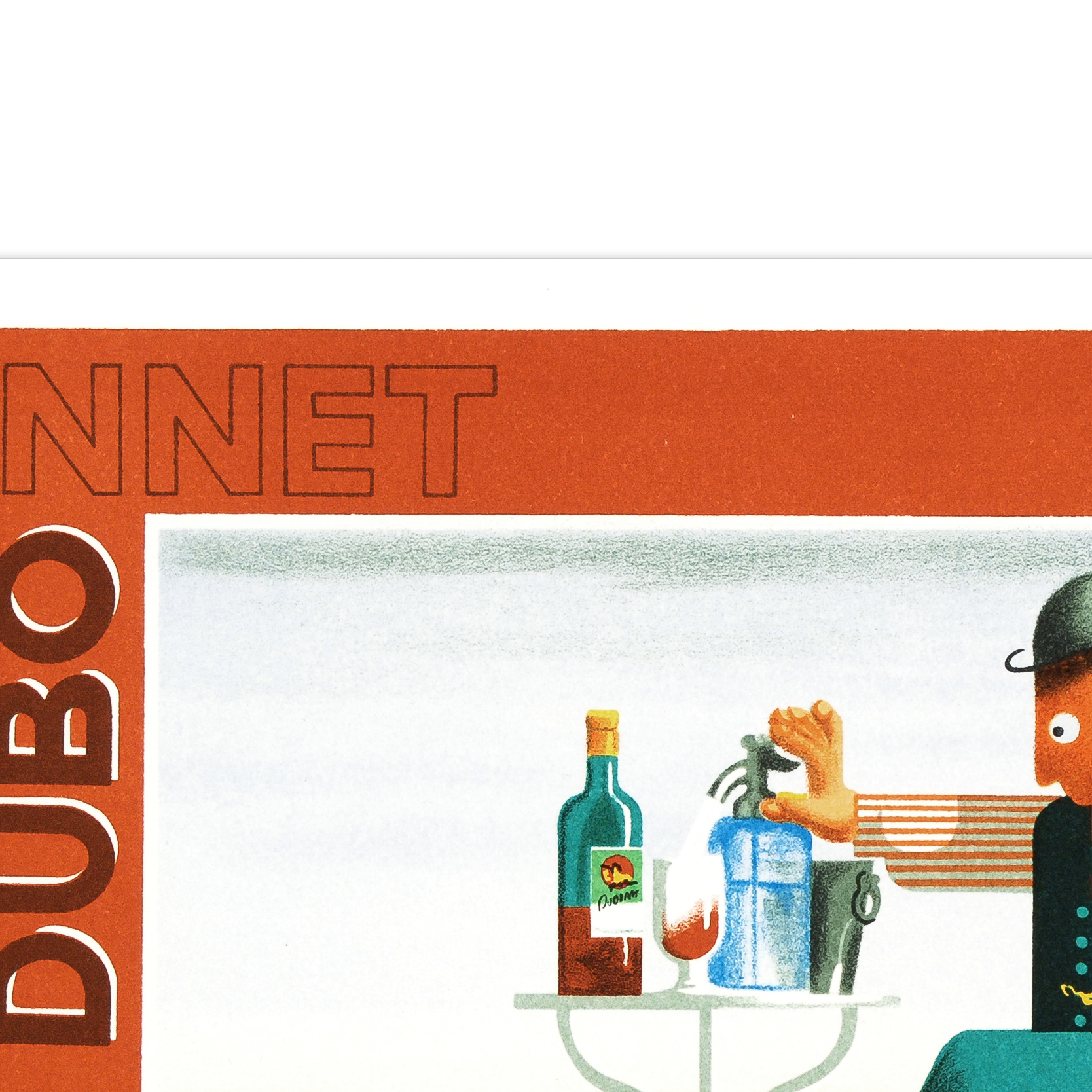 After A.M. Cassandra Lithograph "Dubonnet A Leau"