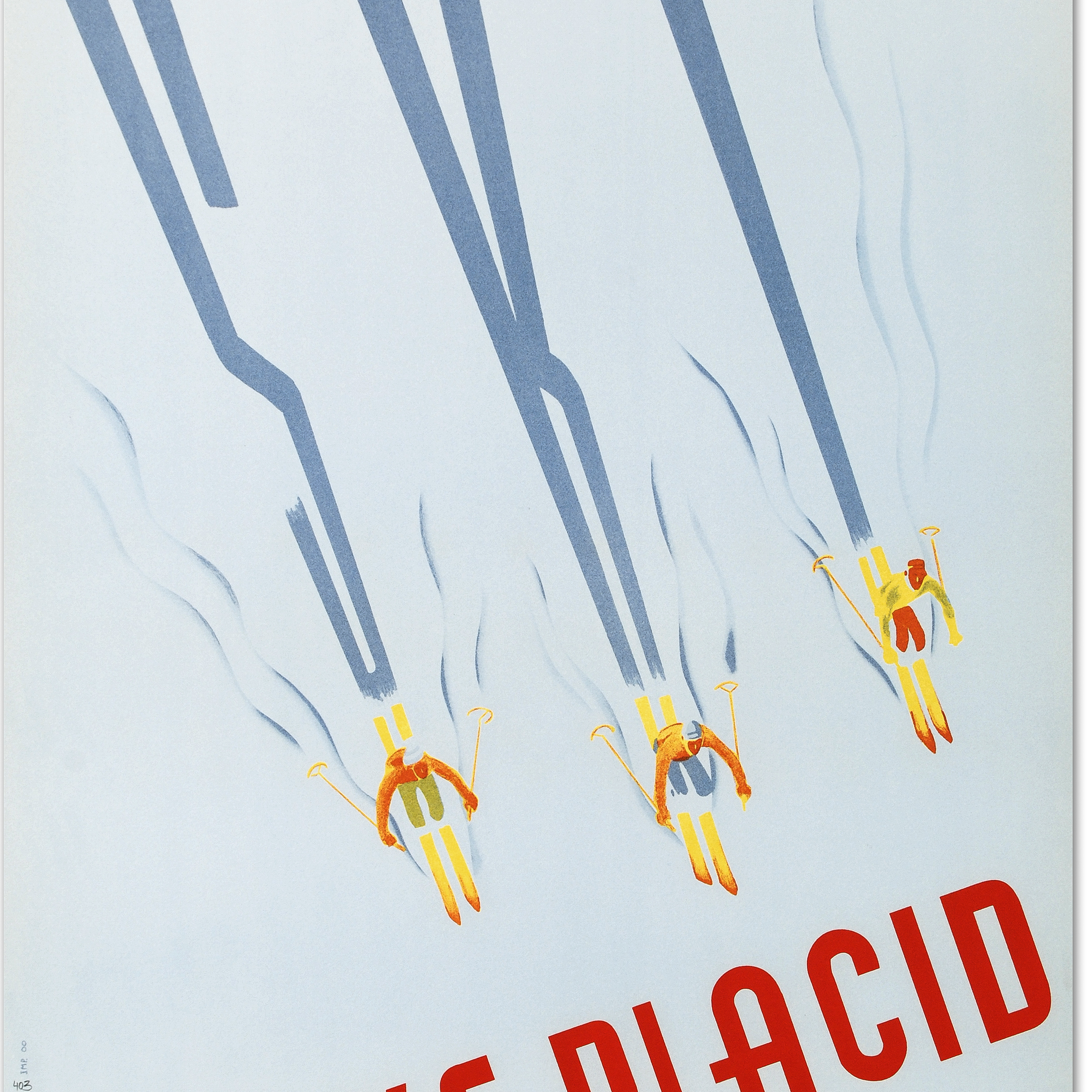 Maurier Lithograph "Ski at Lake Placid"