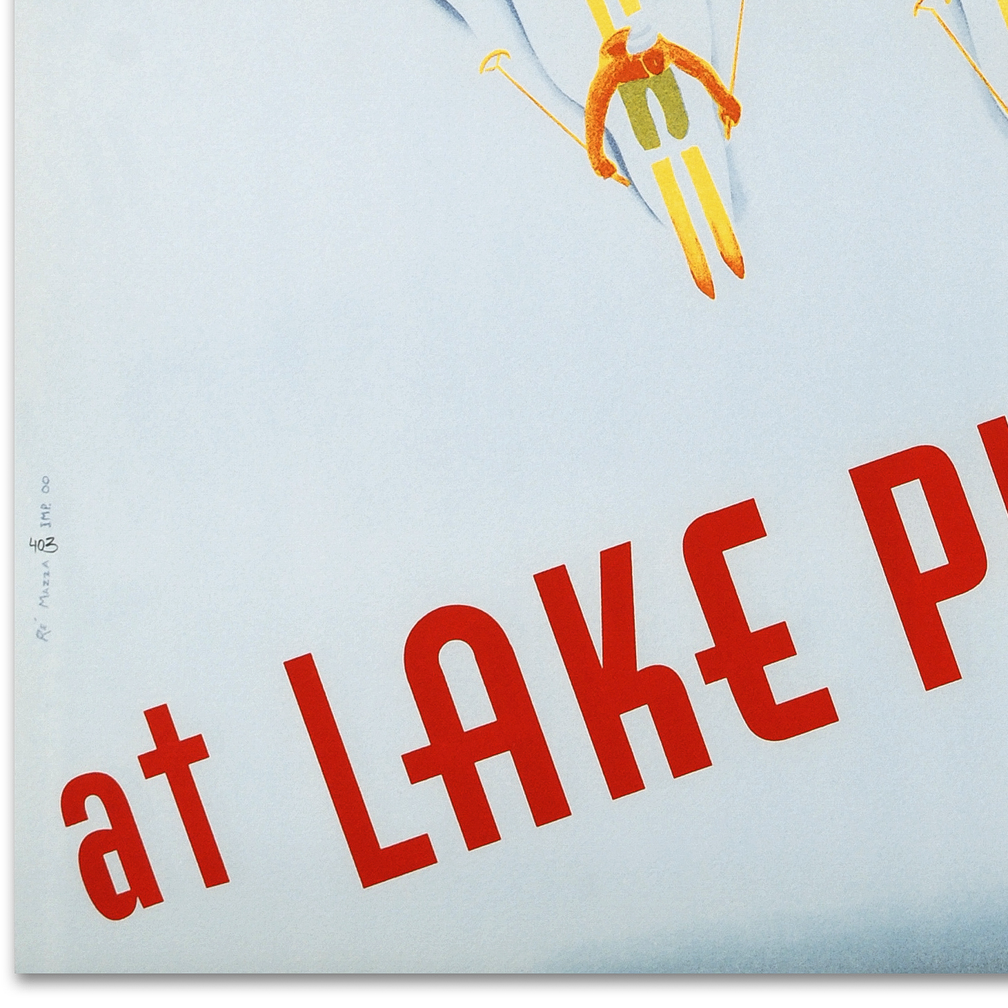 Maurier Lithograph "Ski at Lake Placid"