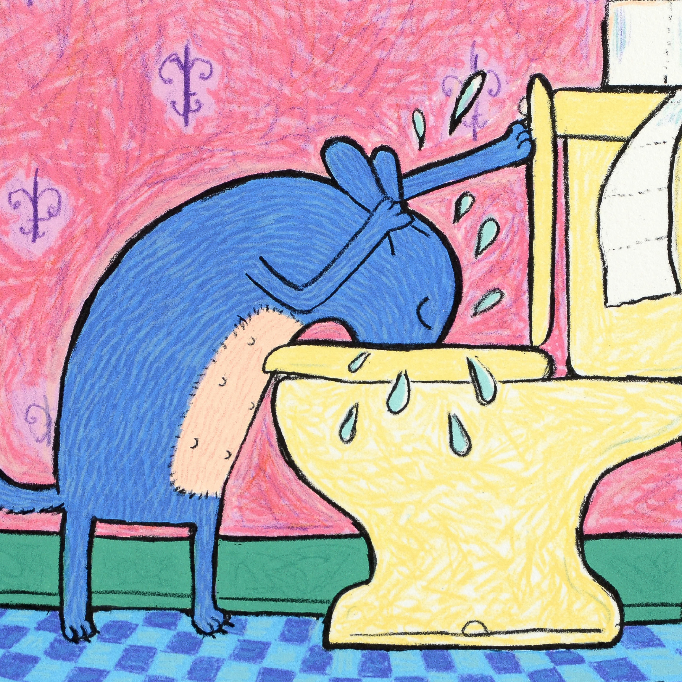 Matt Rinard Signed Limited Edition Hand Pulled Lithograph "Bottled Water is For Wimps"