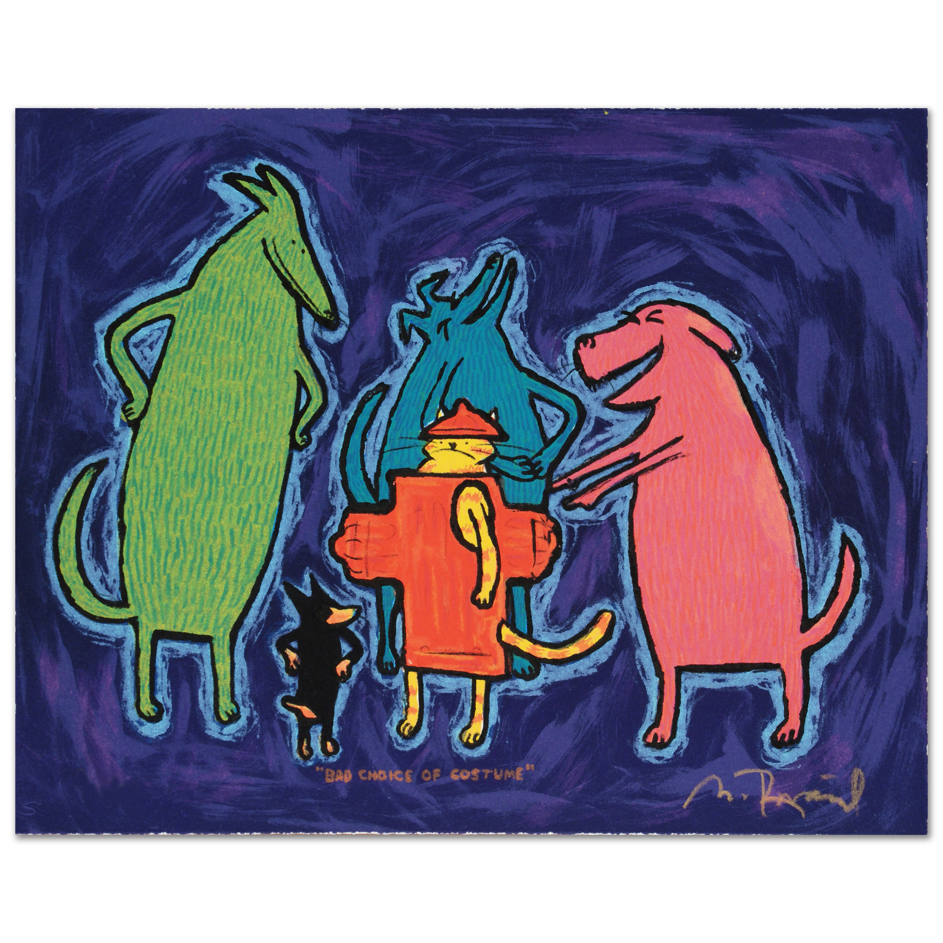 Matt Rinard Signed Limited Edition Hand Pulled Lithograph "Bad Choice of Costume"