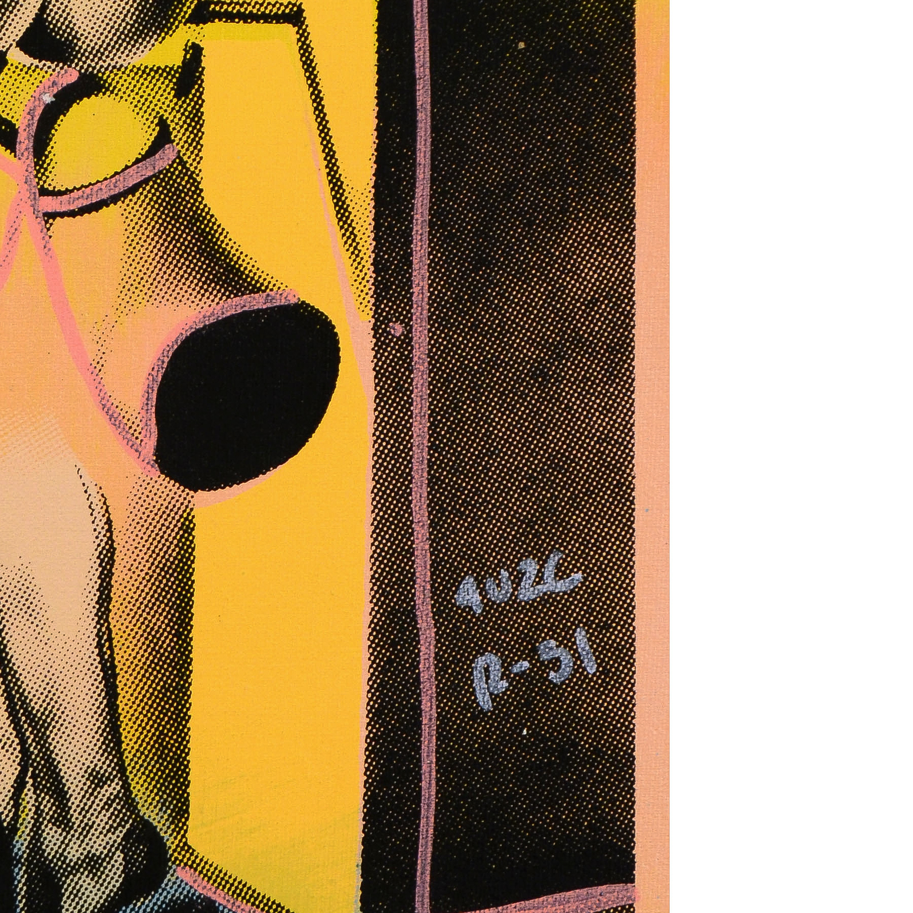 Ringo Hand Pulled Silkscreen and Mixed Media Painting on Canvas "Figure Out of the Window"