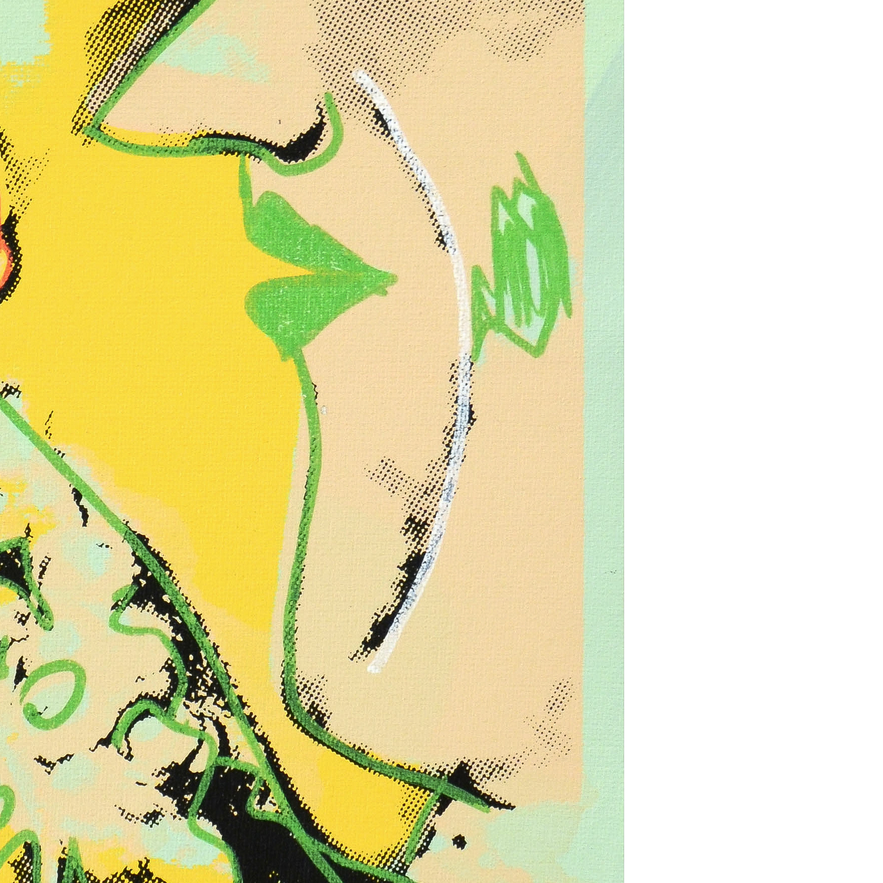 Ringo Mixed Media Painting on Canvas "Farmer and His Cow"