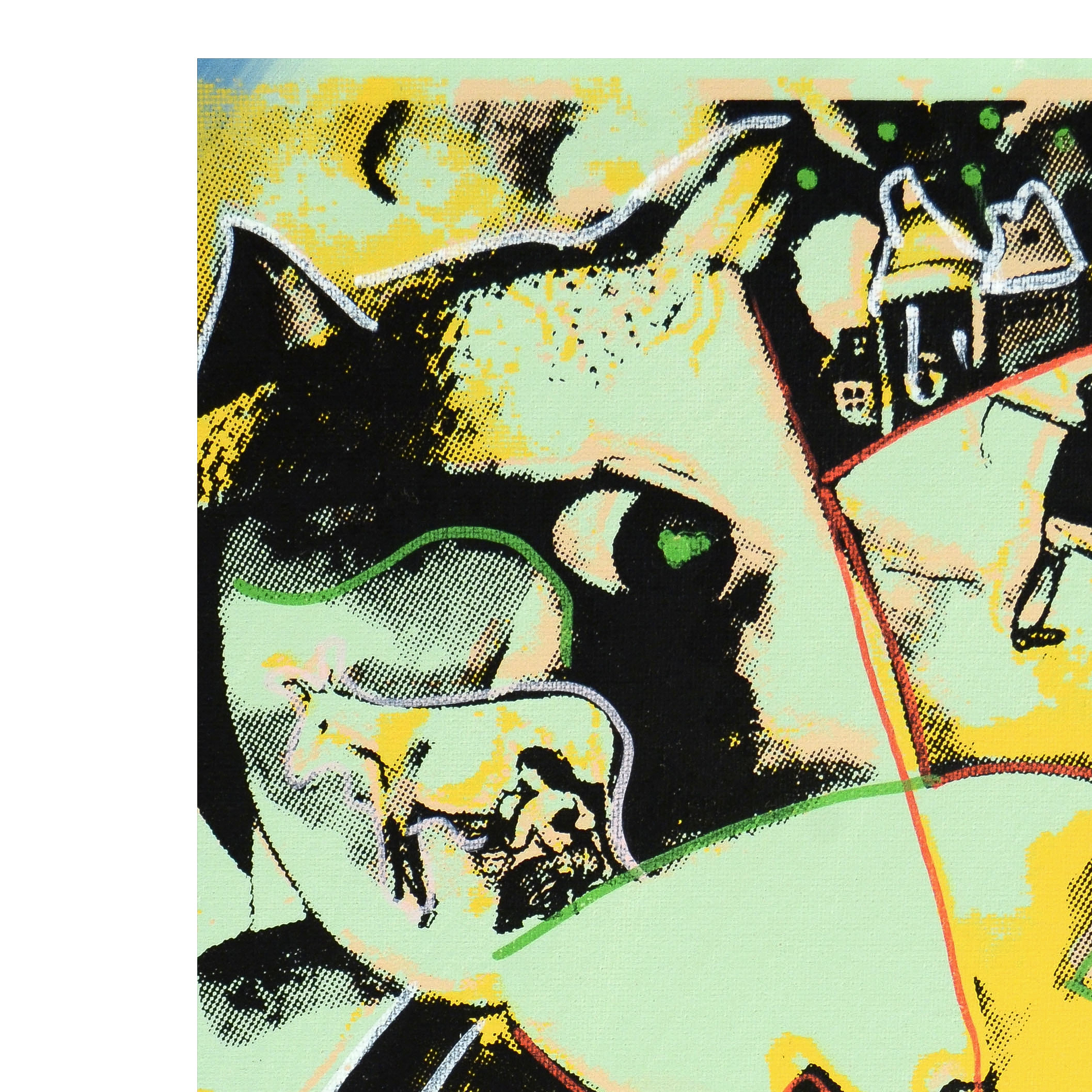 Ringo Mixed Media Painting on Canvas "Farmer and His Cow"