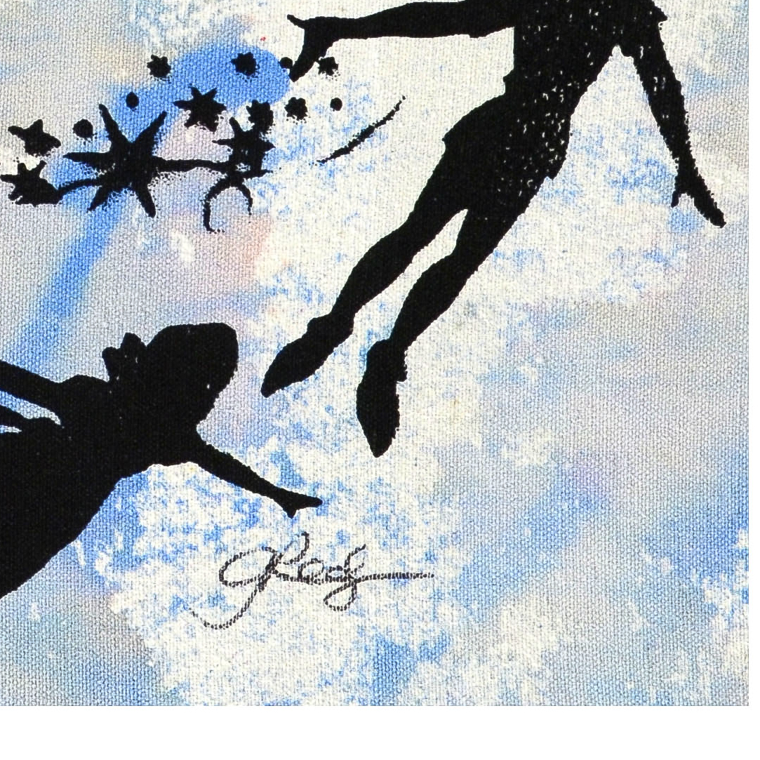 Gail Rodgers Hand Pulled Silkscreen and Acrylic Painting "Never Grow Up"