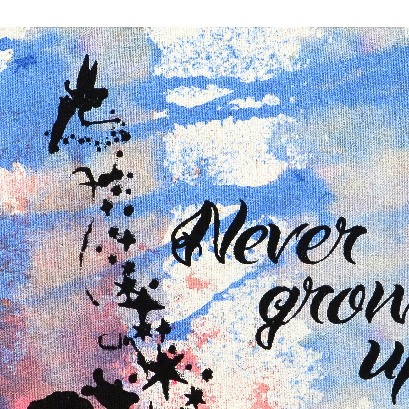 Gail Rodgers Hand Pulled Silkscreen and Acrylic Painting "Never Grow Up"