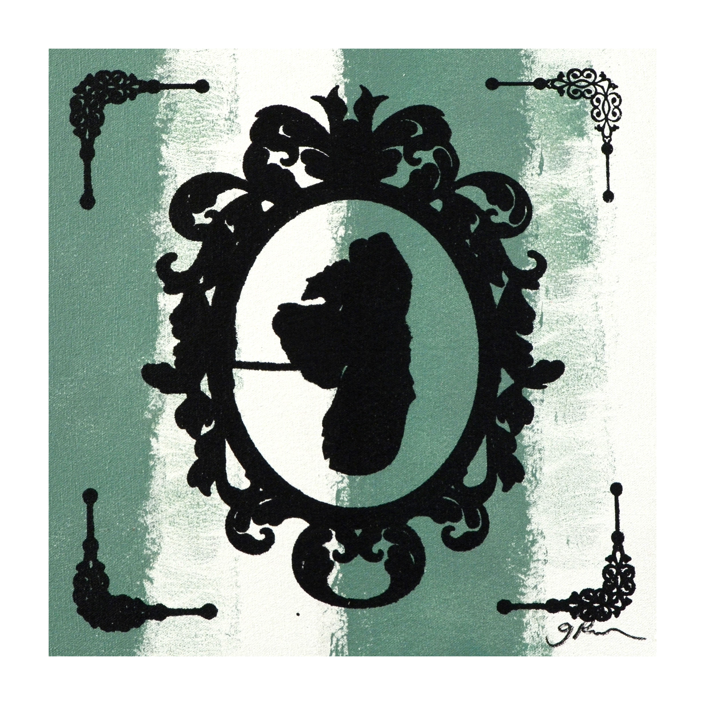 Gail Rodgers Hand Pulled Silkscreen and Acrylic Painting "Mirror Mirror (Series)"