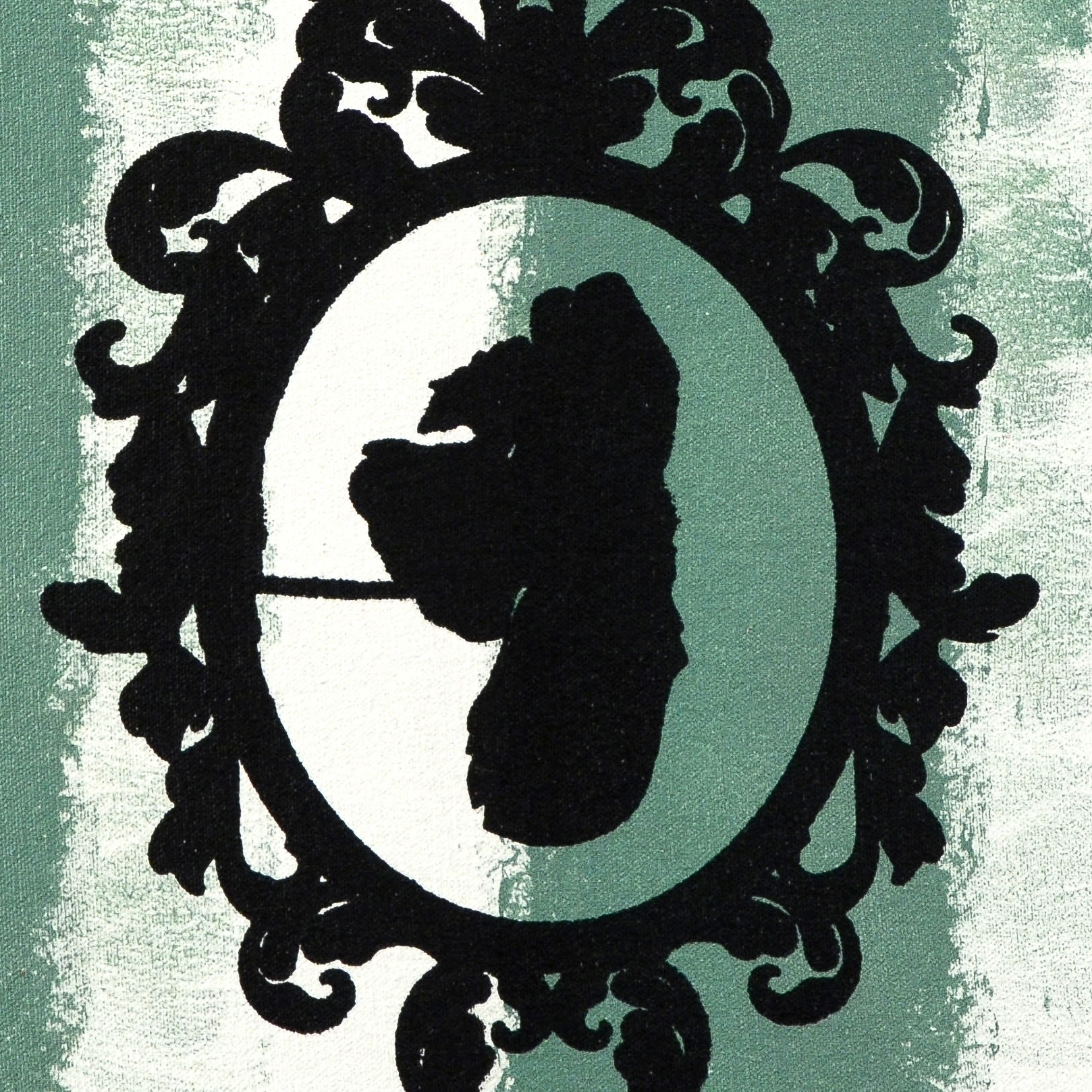 Gail Rodgers Hand Pulled Silkscreen and Acrylic Painting "Mirror Mirror (Series)"