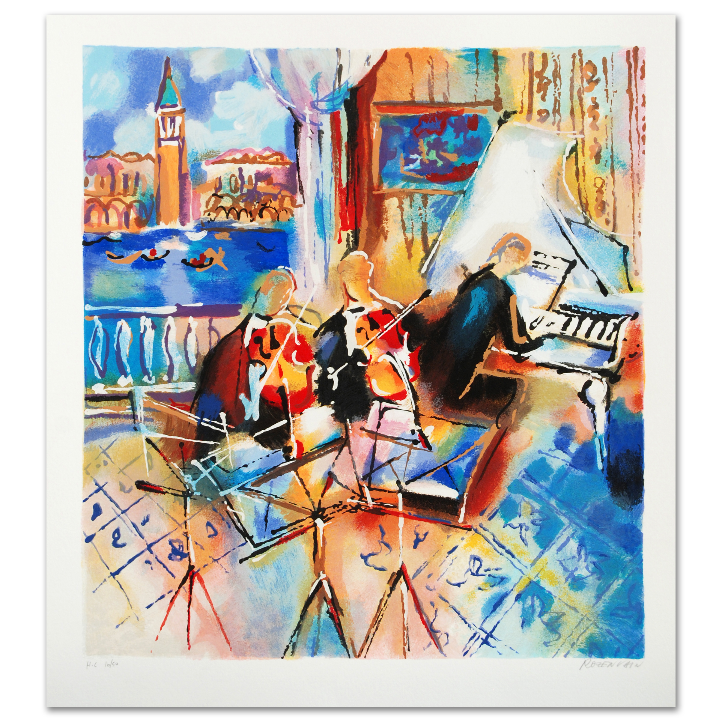 Michael Rozenvain Limited Edition Serigraph on Paper "Venetian Melody"
