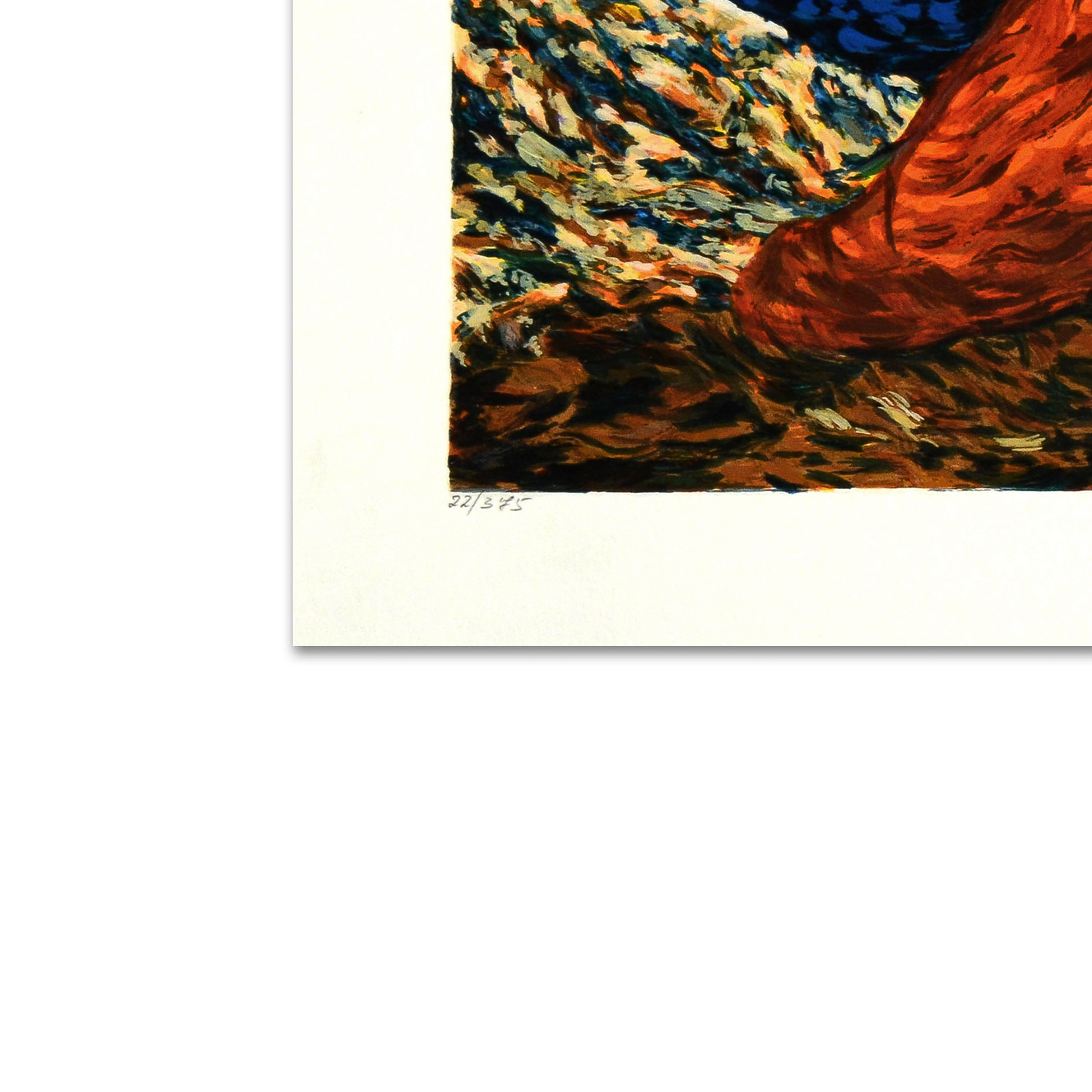 Igor Semeko Limited Edition Serigraph on Paper "Lady by the Cliffside"