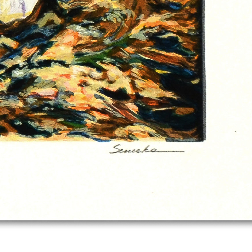 Igor Semeko Limited Edition Serigraph on Paper "Lady by the Cliffside"