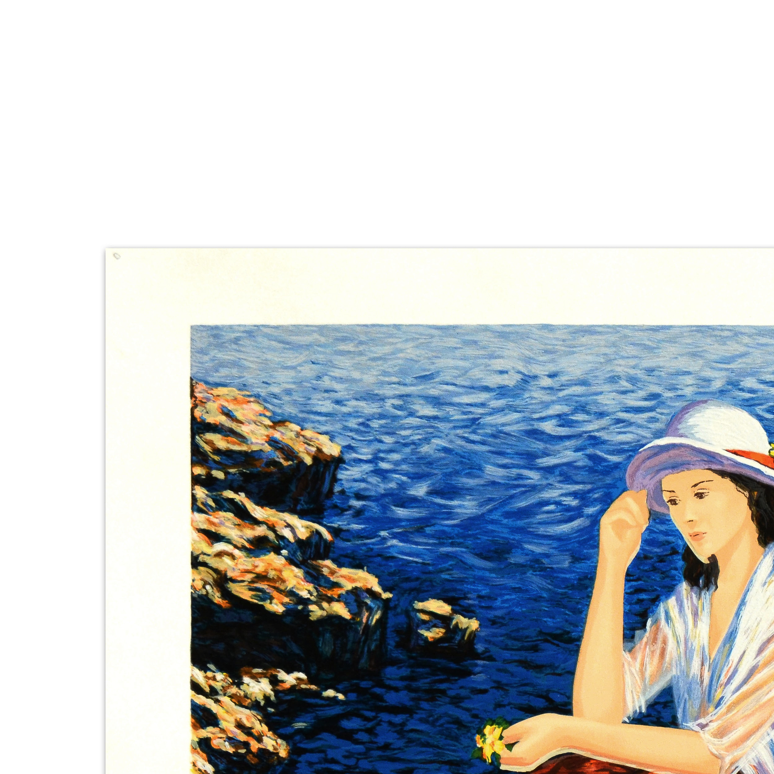 Igor Semeko Limited Edition Serigraph on Paper "Lady by the Cliffside"