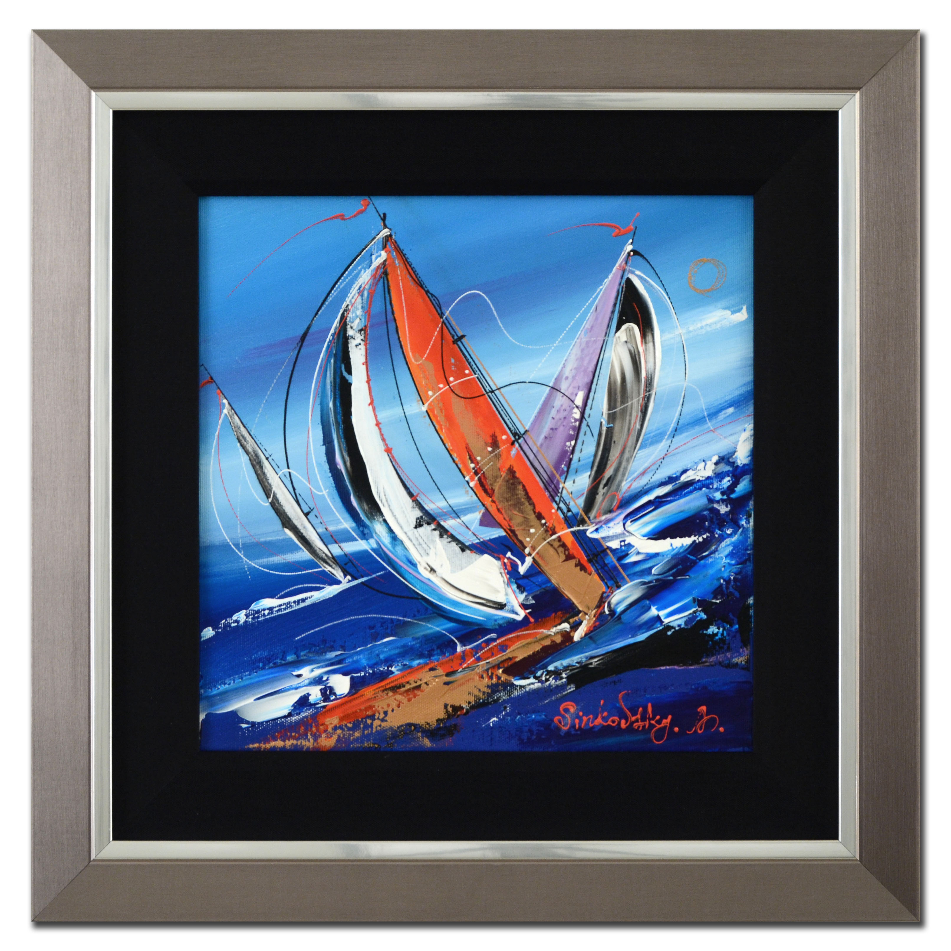 Natalia Sinkovsky Original Acrylic on Canvas Painting "Powerful Blue"