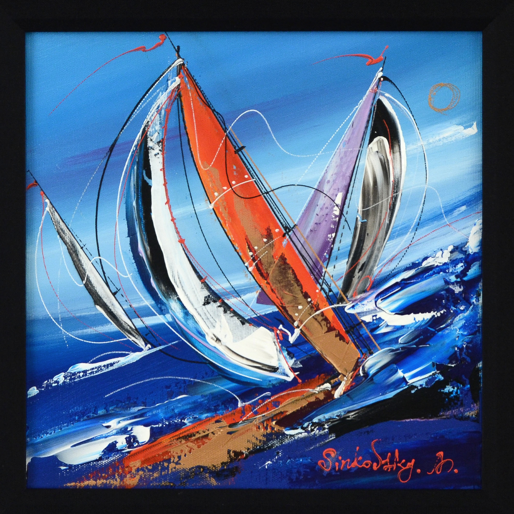 Natalia Sinkovsky Original Acrylic on Canvas Painting "Powerful Blue"