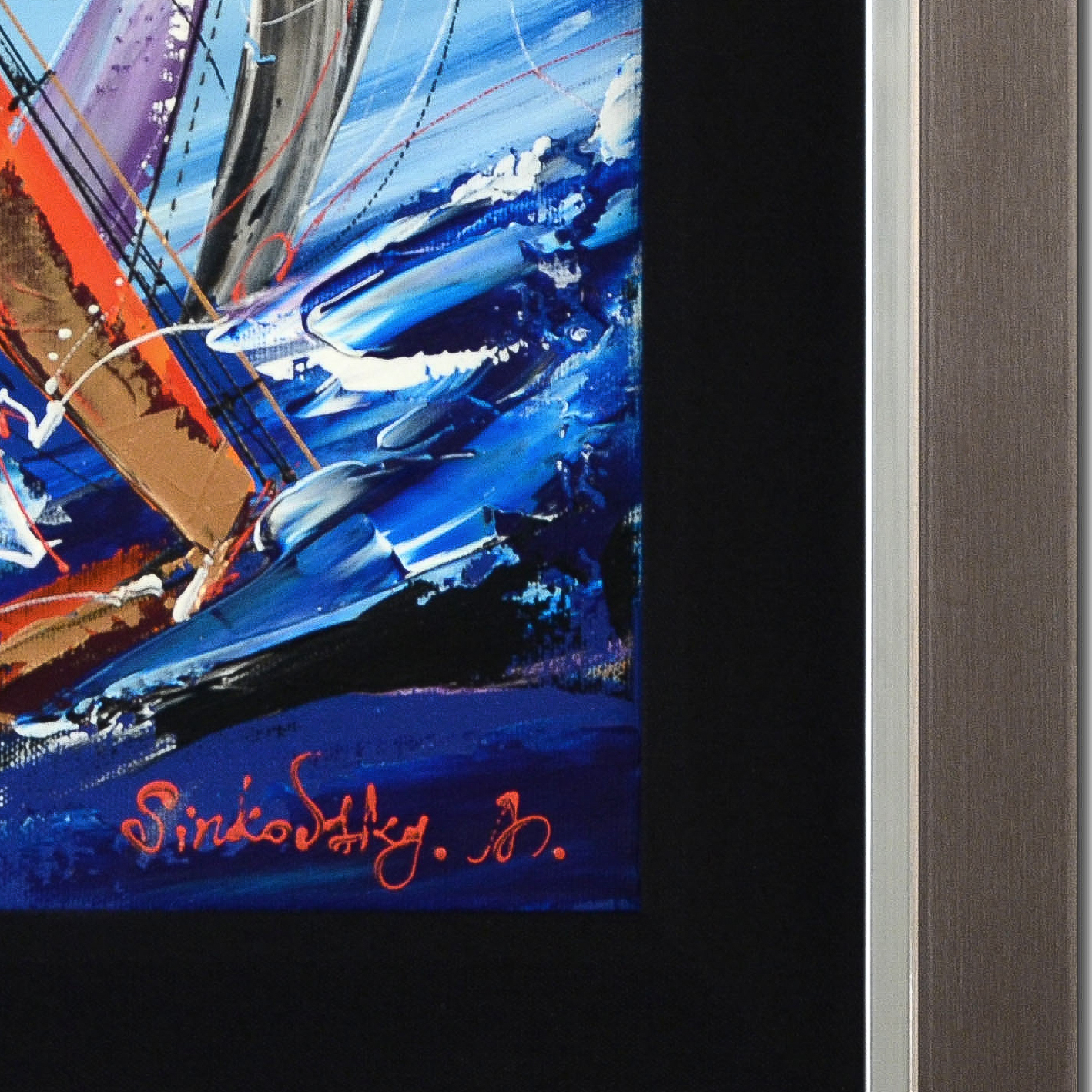 Natalia Sinkovsky Original Acrylic on Canvas Painting "Powerful Blue"