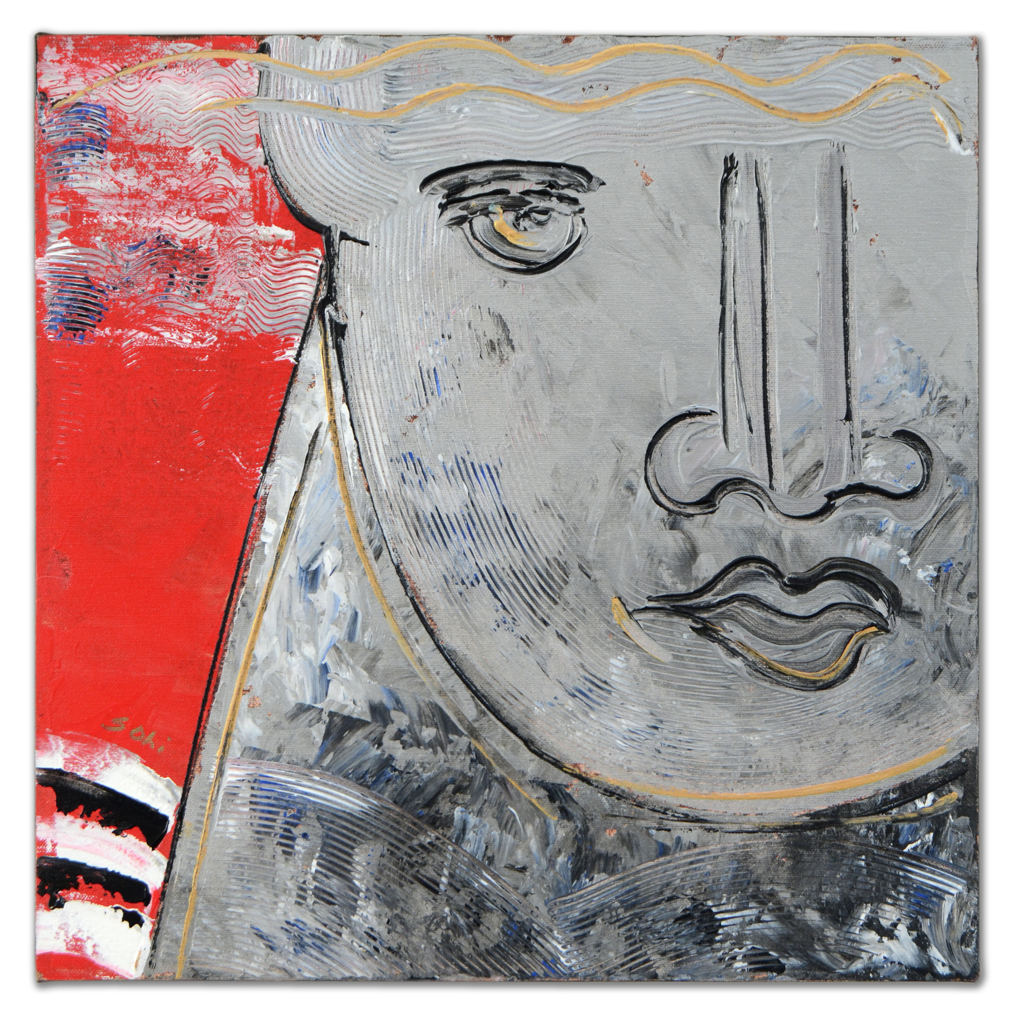 Gaylord Soli Original Mixed Media Acrylic Painting on Stretched Canvas