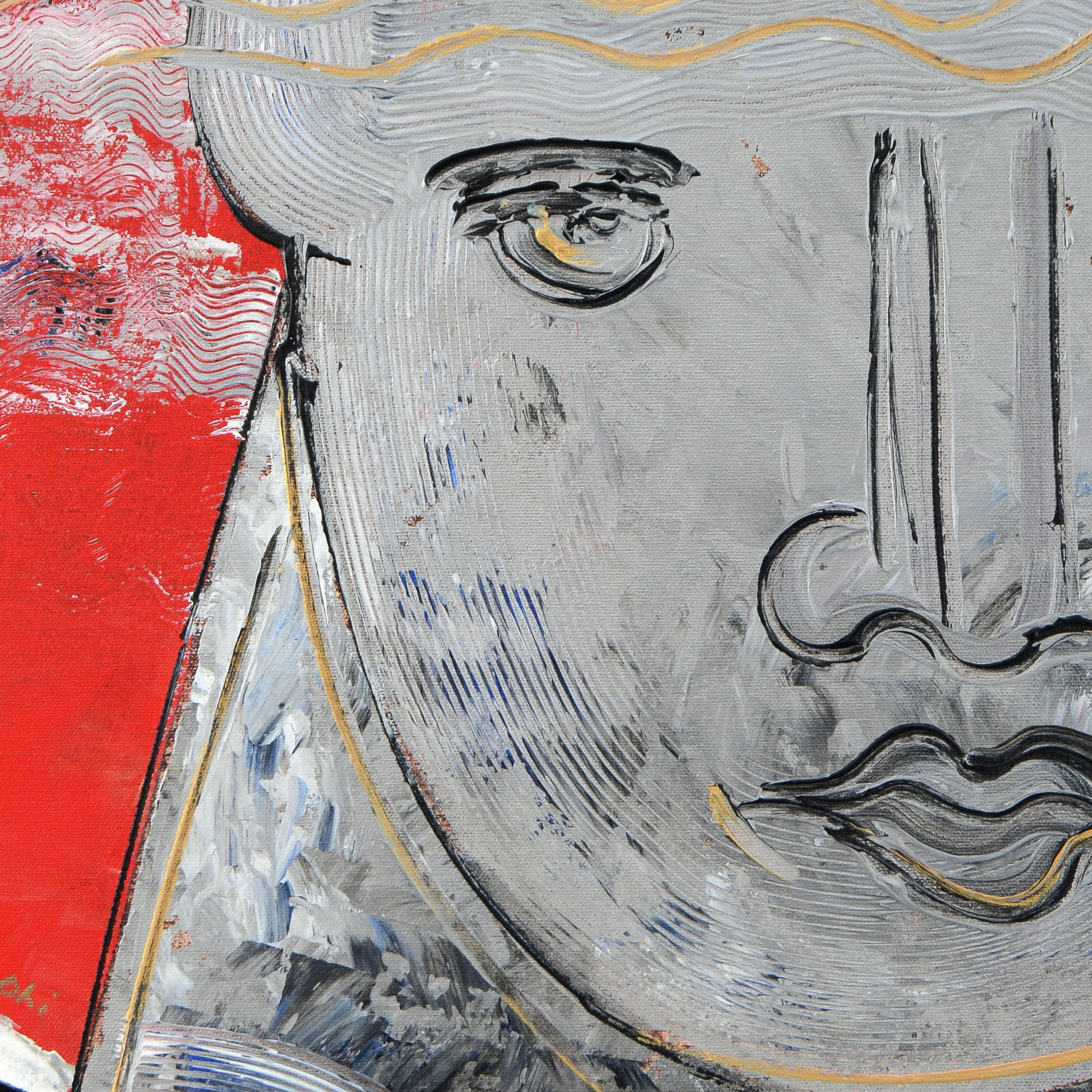 Gaylord Soli Original Mixed Media Acrylic Painting on Stretched Canvas