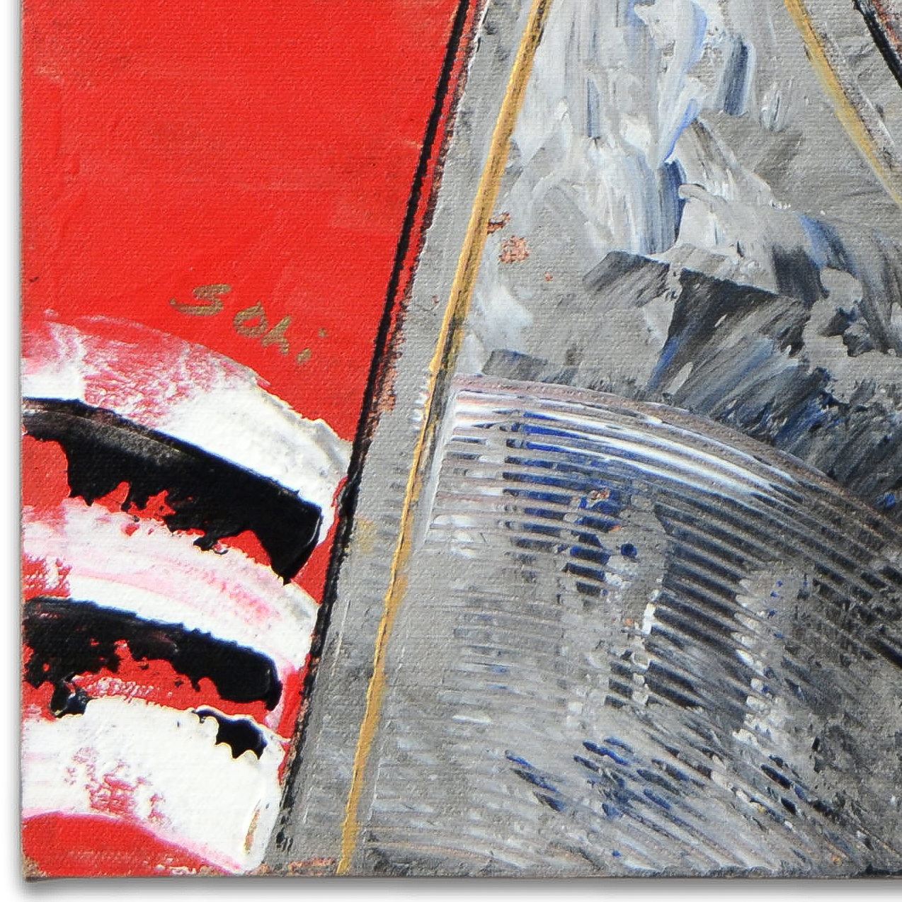 Gaylord Soli Original Mixed Media Acrylic Painting on Stretched Canvas