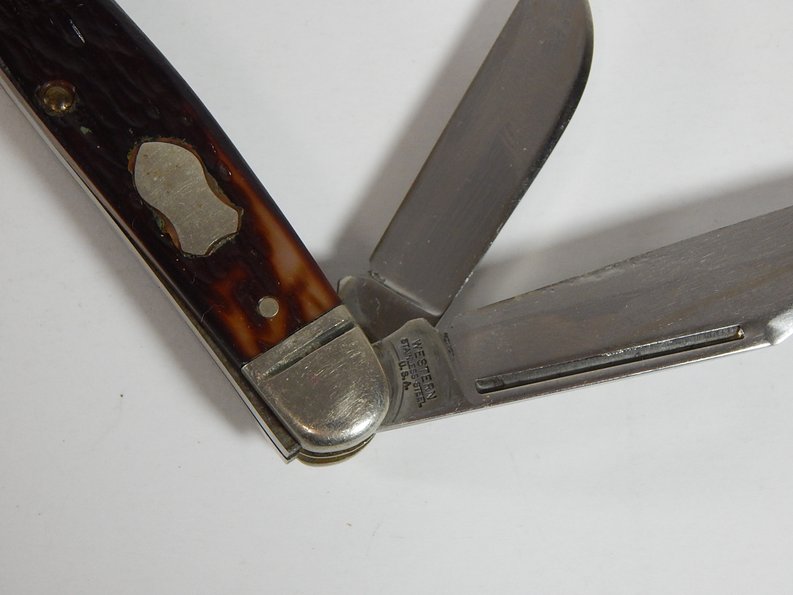 Western Stainless Steel Three Blade Folding Knife