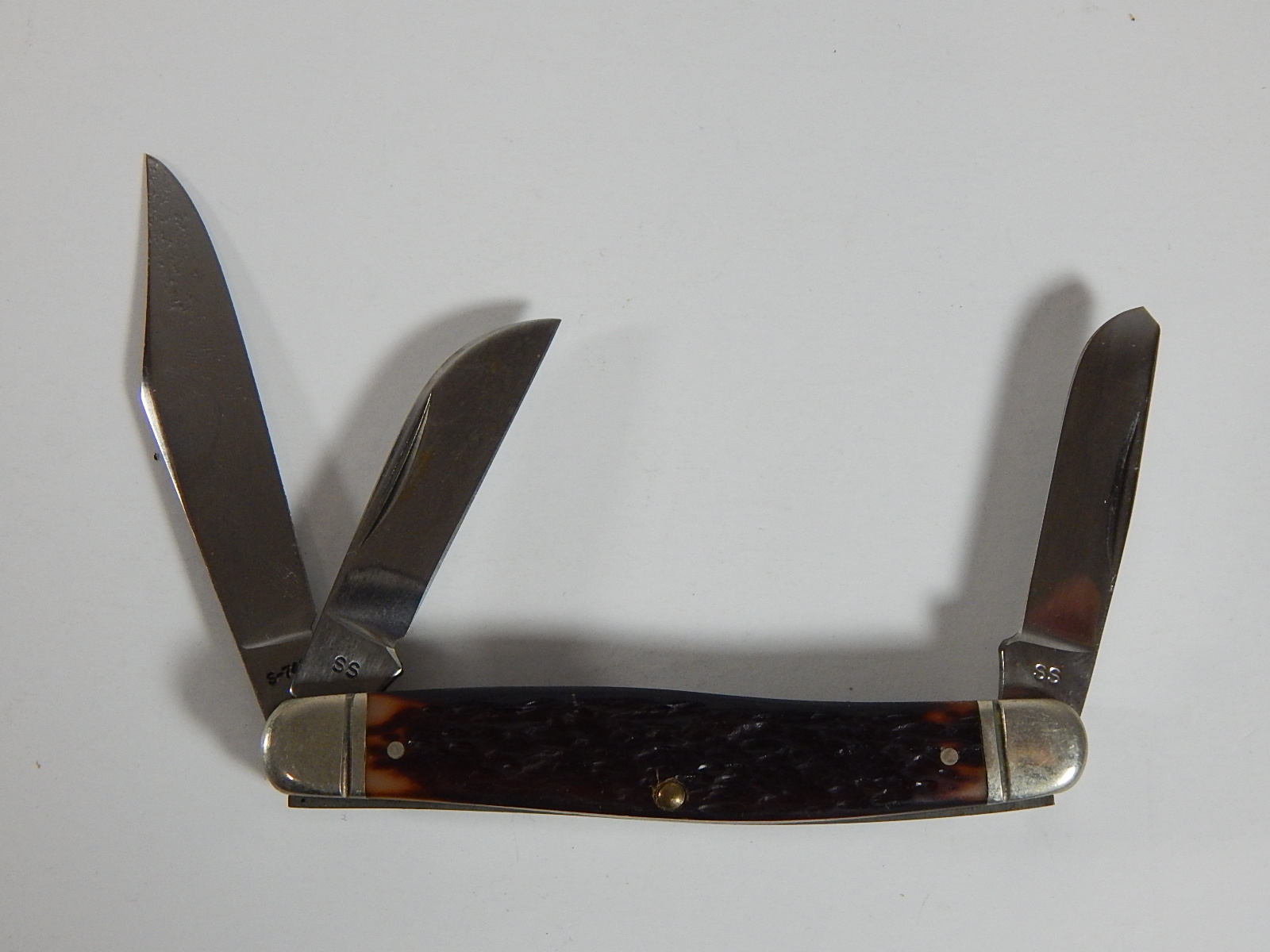 Western Stainless Steel Three Blade Folding Knife