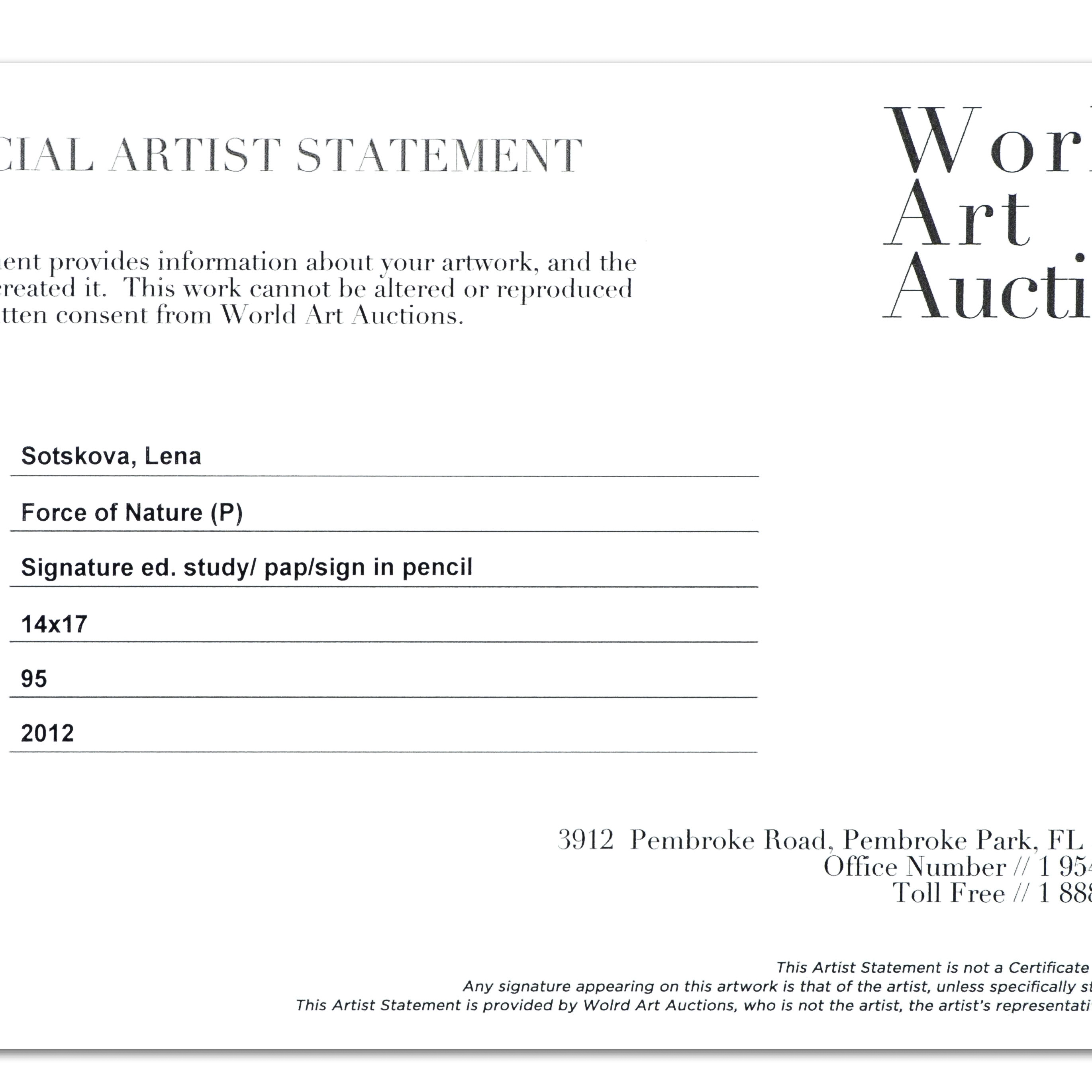 Lena Sotskova Limited Edition Giclée on Paper "Force of Nature"