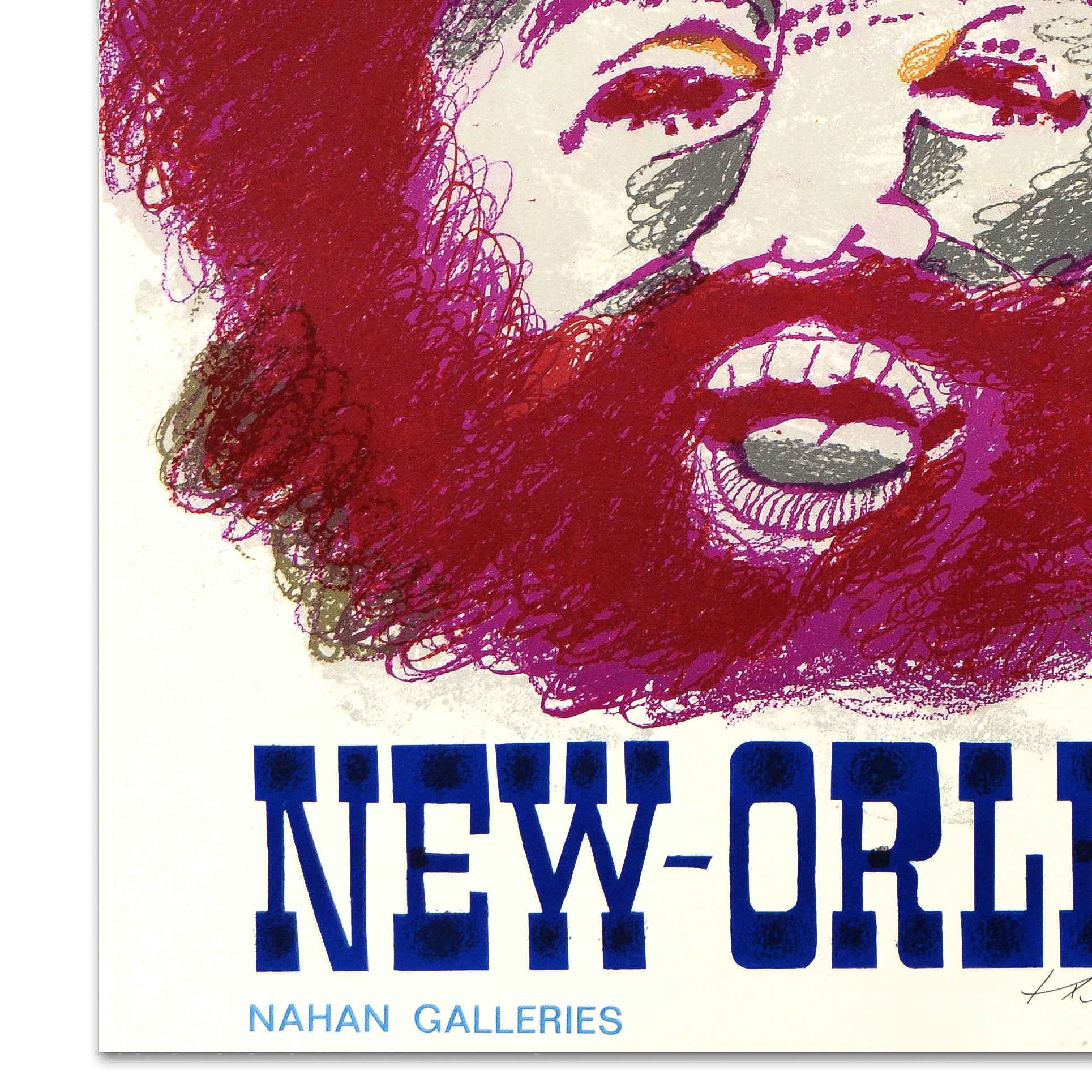 Theo Tobiasse Lithographic Poster with Collage on Paper "Grande Parade Du Jazz"