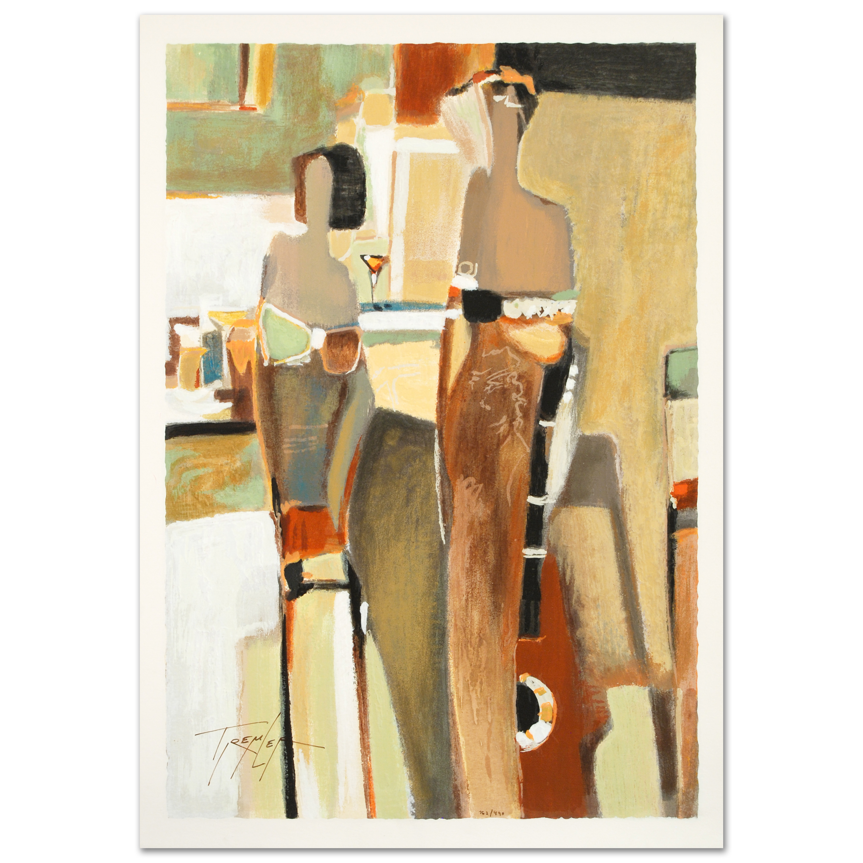 Yuri Tremler Signed Limited Edition Serigraph "Bar Scene II"