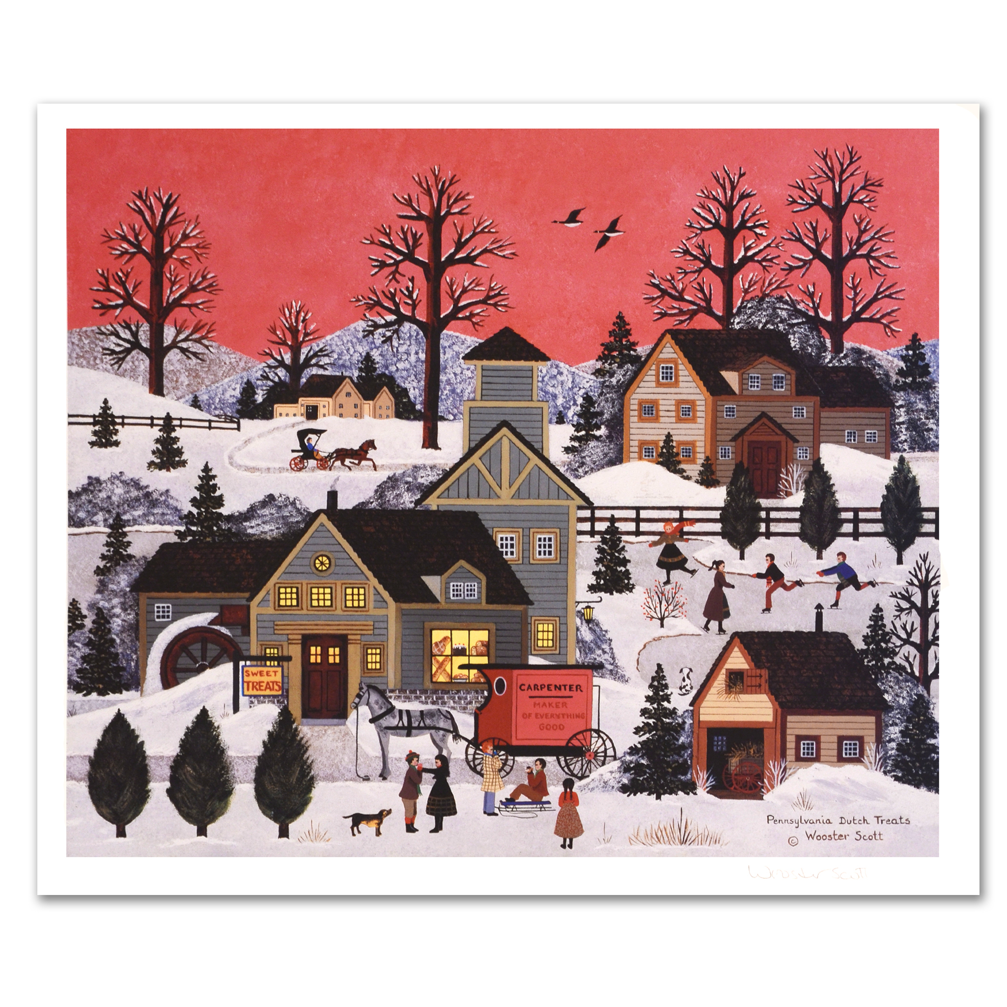 Jane Wooster Scott Signed Limited Edition Lithograph "Pennsylvania Dutch Treats"