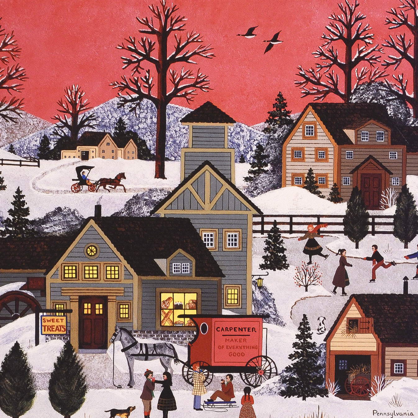 Jane Wooster Scott Signed Limited Edition Lithograph "Pennsylvania Dutch Treats"