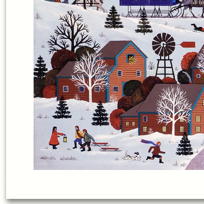 Jane Wooster Scott Signed Limited Edition Lithograph "Jingle Bells and Carolers"