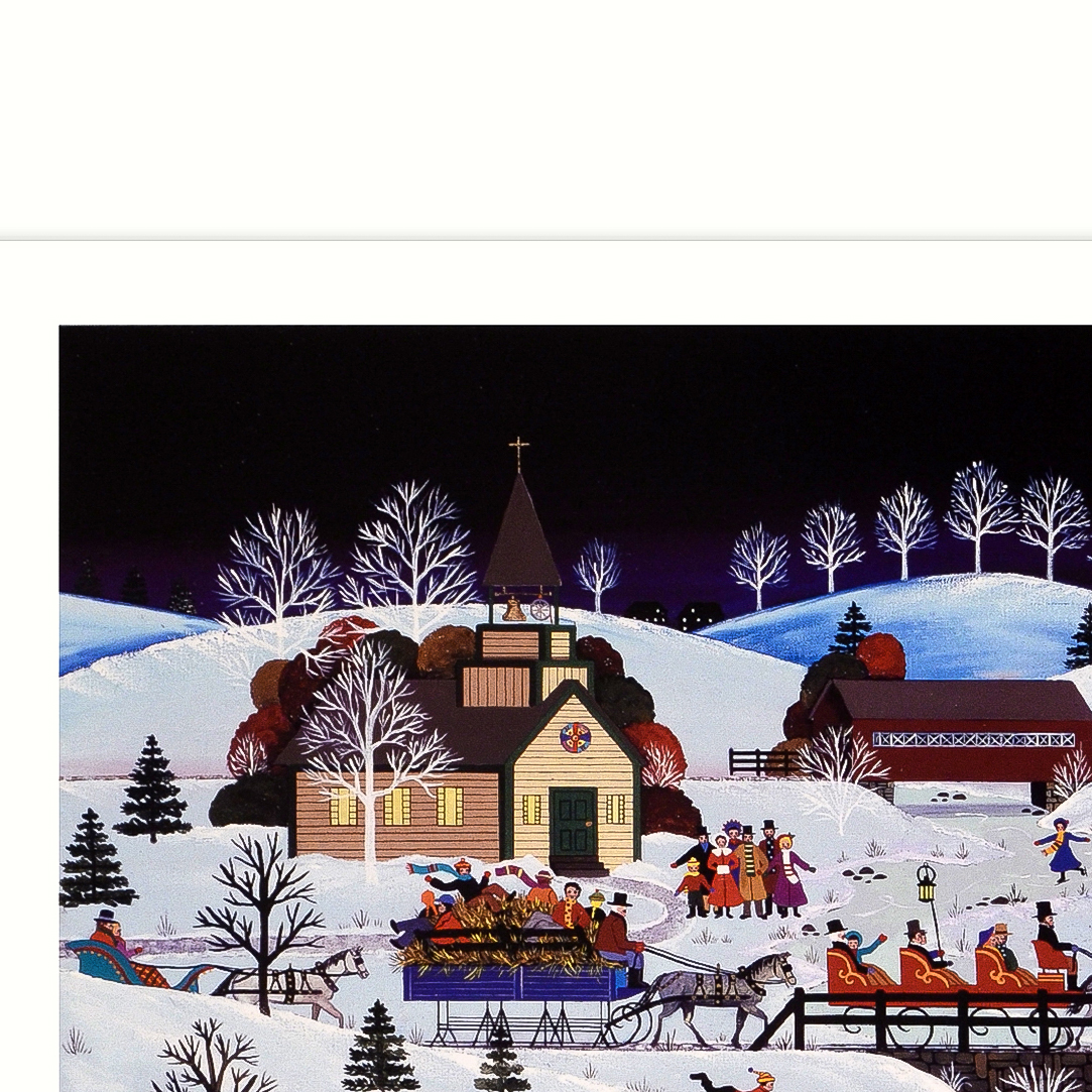 Jane Wooster Scott Signed Limited Edition Lithograph "Jingle Bells and Carolers"