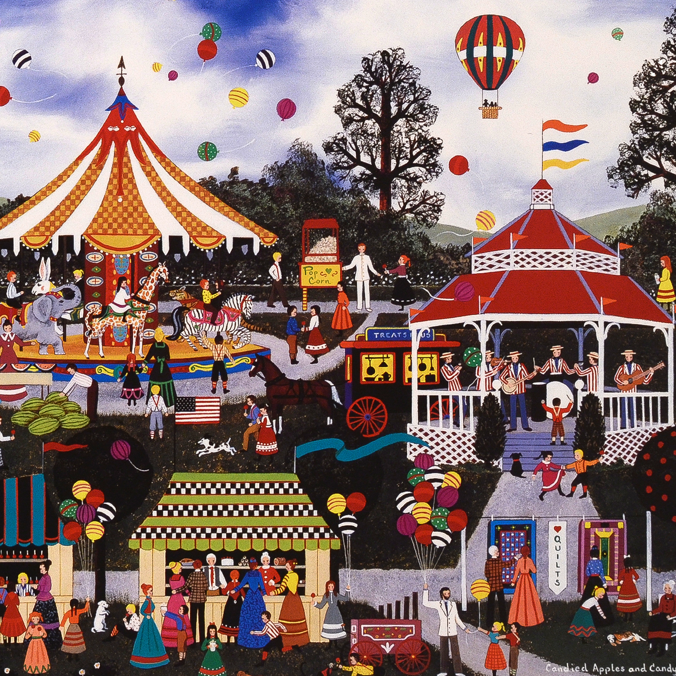 Jane Wooster Scott Signed Limited Edition Lithograph "Candied Apples and Candy Corn"