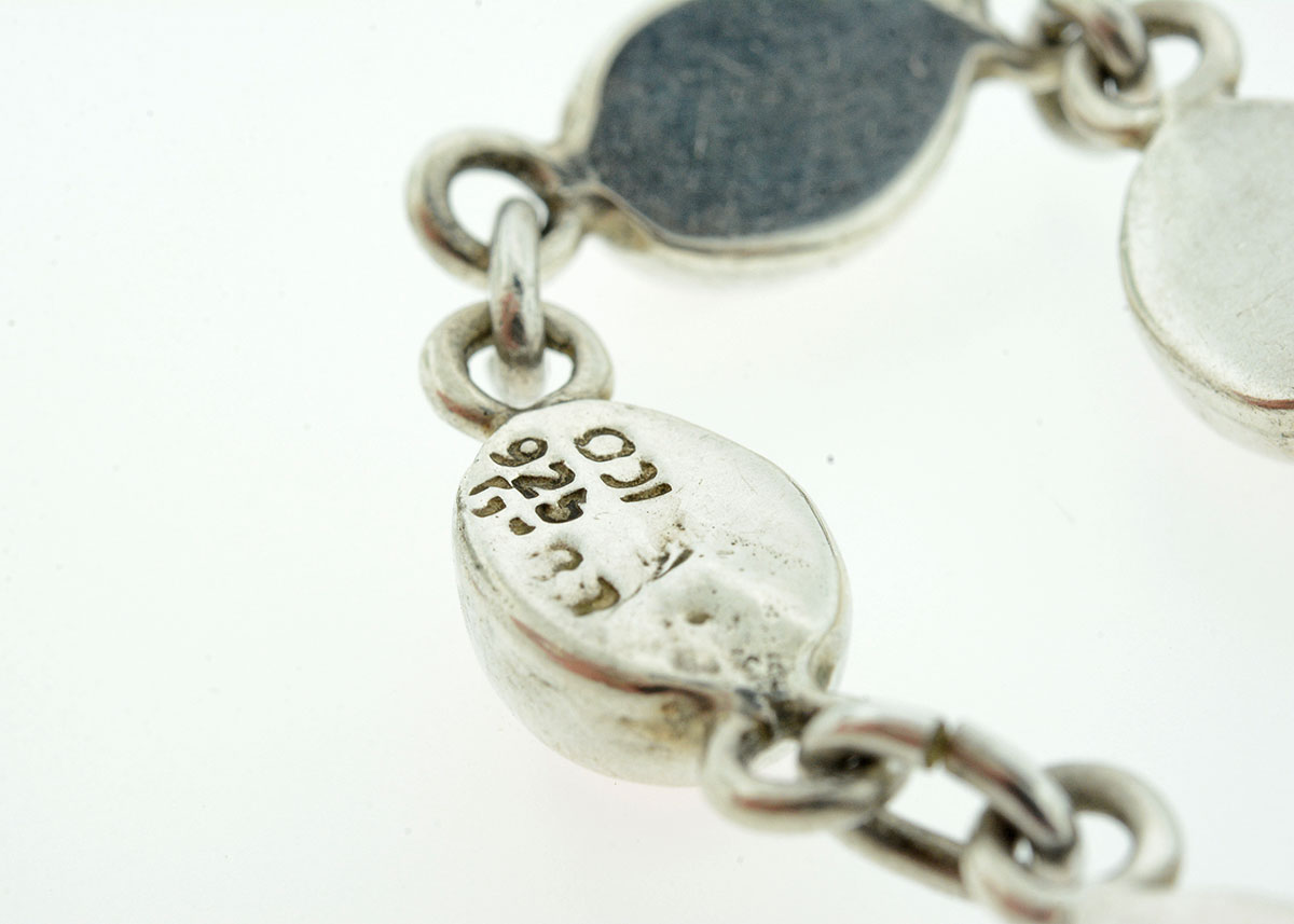 Sterling Silver and Pink Coral Bracelet and Pendant Set