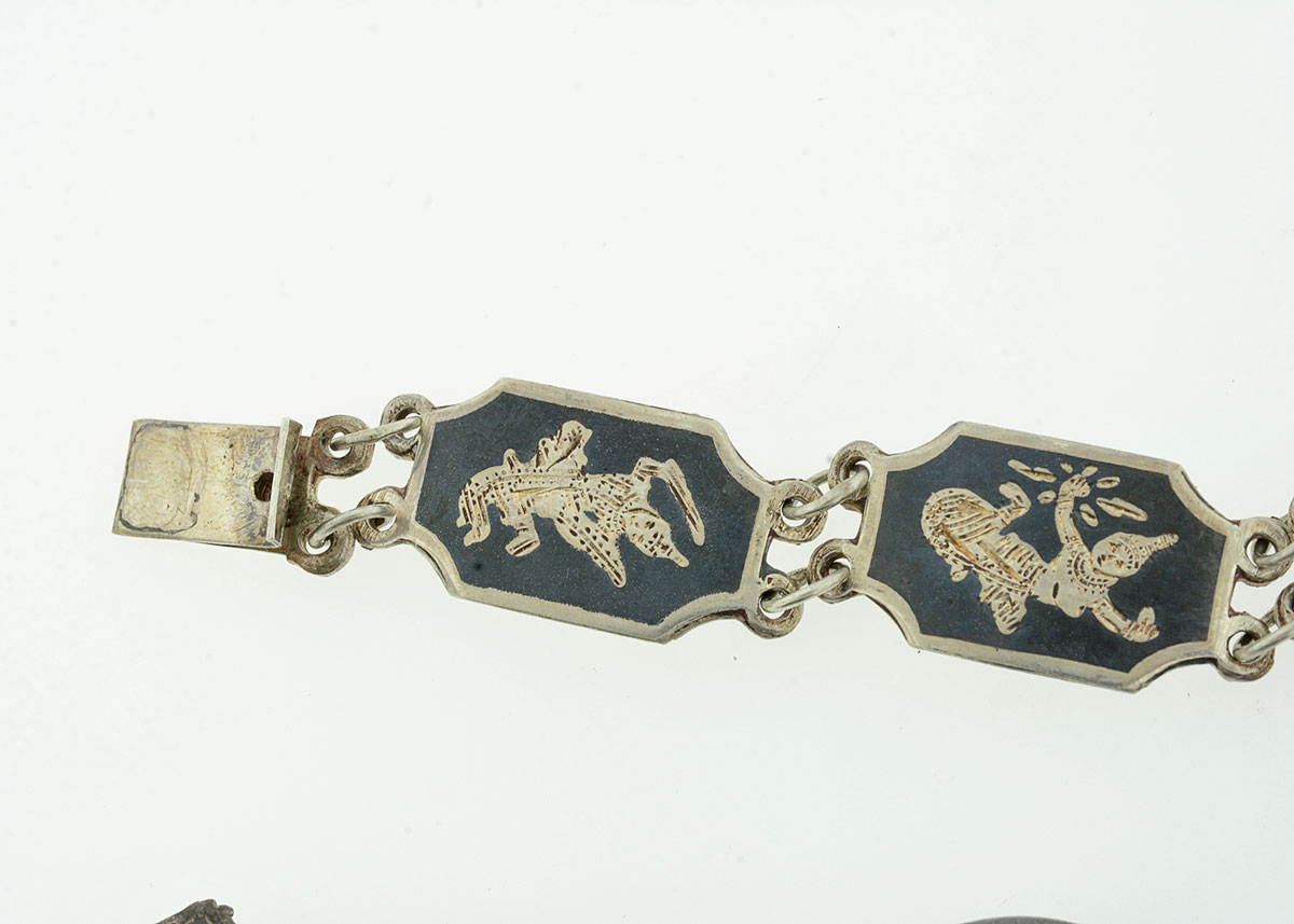 Thai Nielloware Sterling Silver Jewelry Set