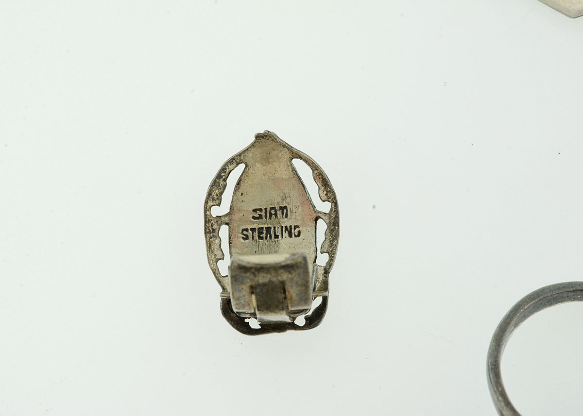 Thai Nielloware Sterling Silver Jewelry Set