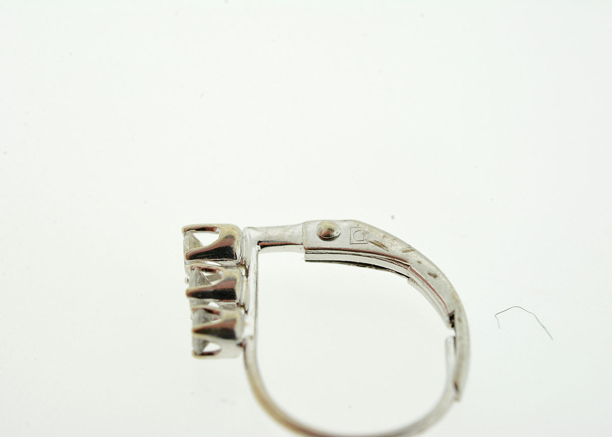 White Gold Three Diamond Pendant and Earrings