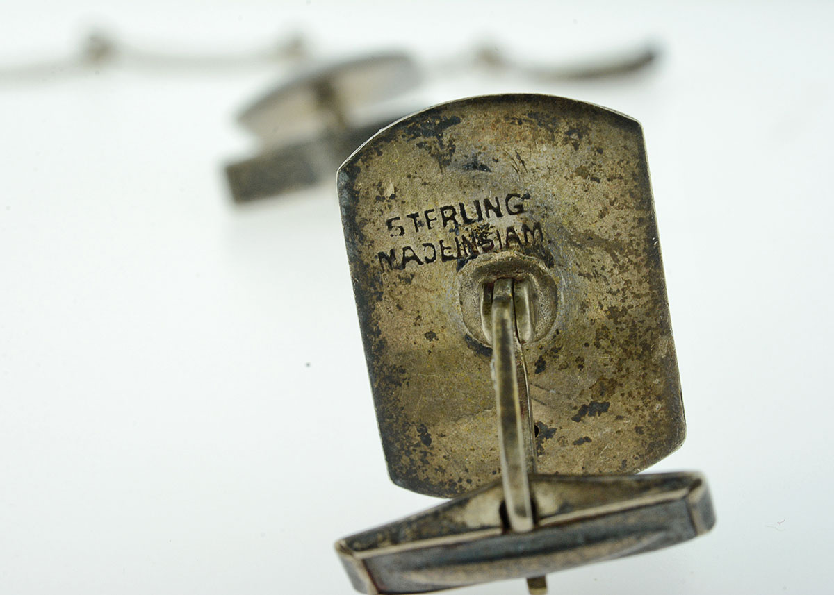 Thai Nielloware Sterling Silver Jewelry Set