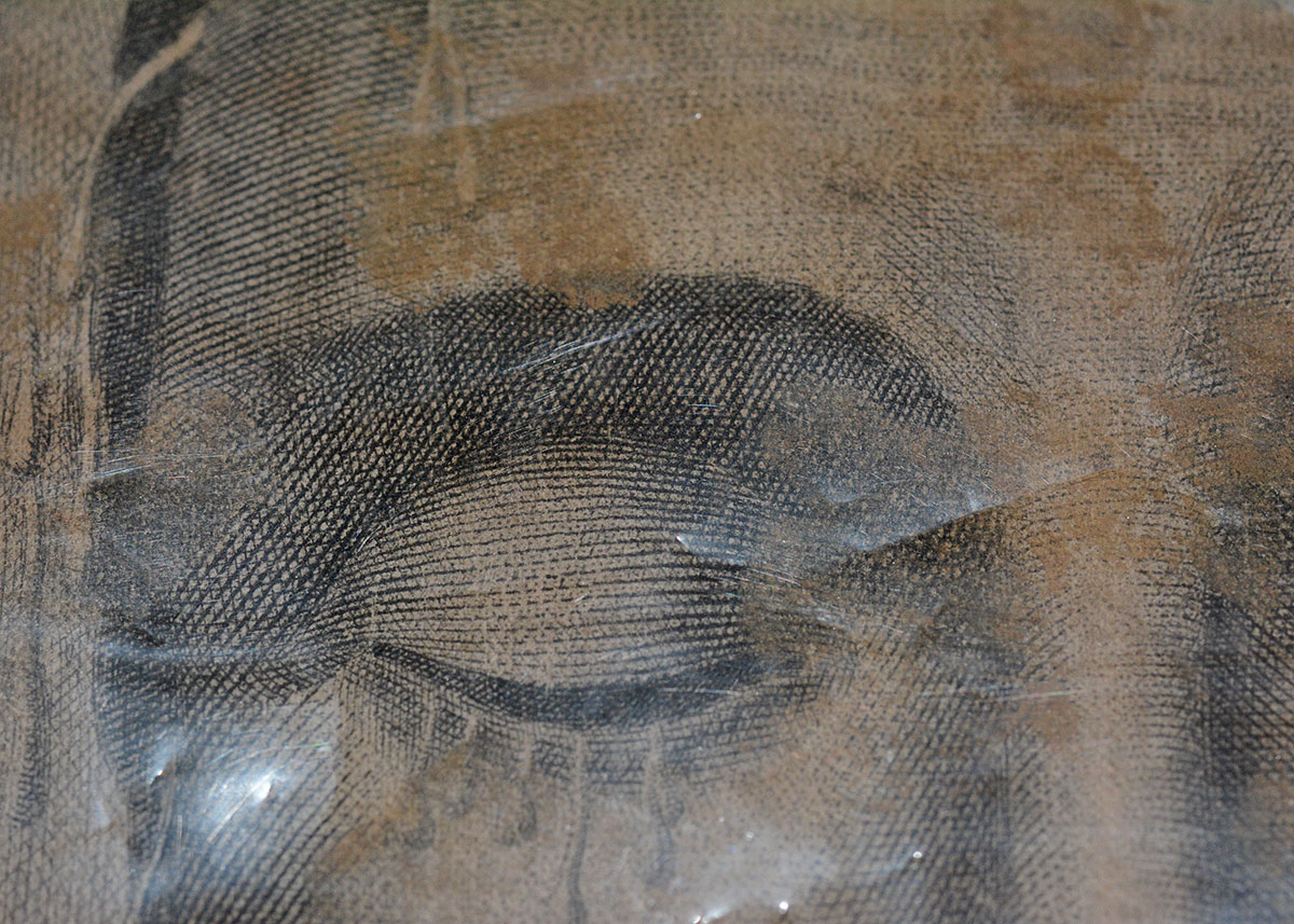 Antique Vatican Relic "Holy Face" Engraving on Cloth