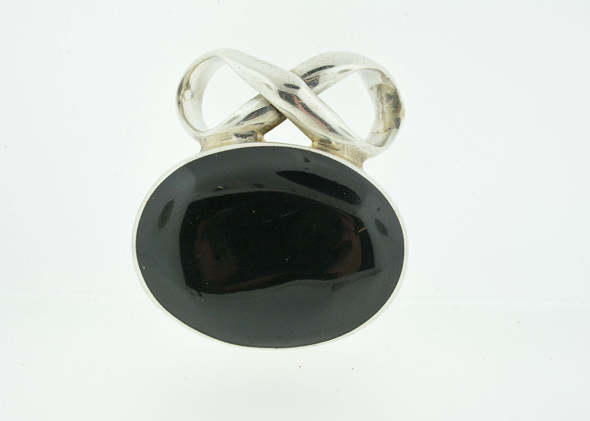 Black Onyx and Sterling Silver Demi Parure