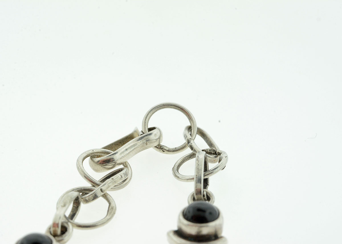 Black Onyx and Sterling Silver Demi Parure