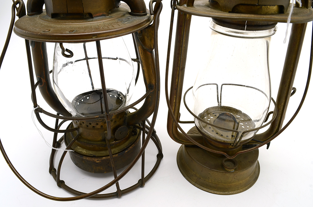 Two Antique Brass Lanterns