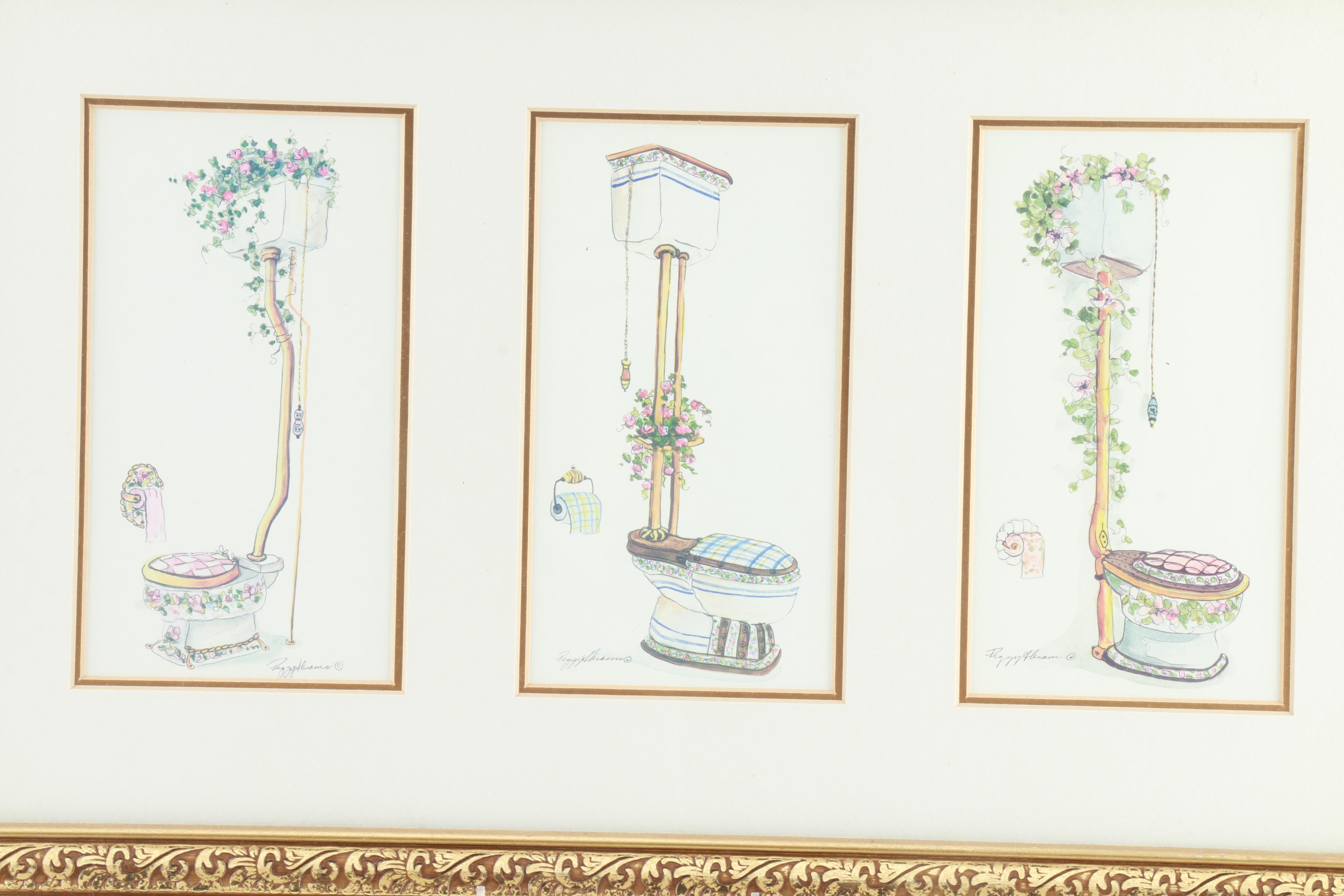 Peggy Abrams Offset Lithographs After Bathroom Fixtures