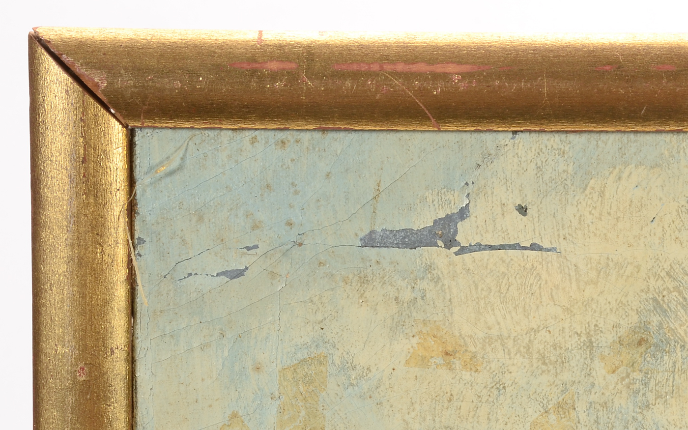 J. Murphy Vintage Original Naive Oil Townscape on Canvas