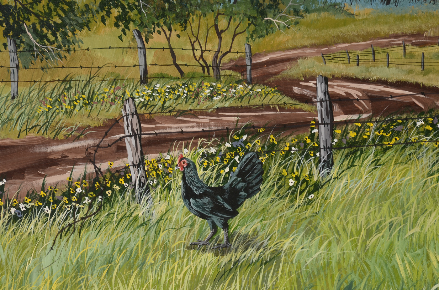 Richard Bills Original 1985 Acrylic on Canvas