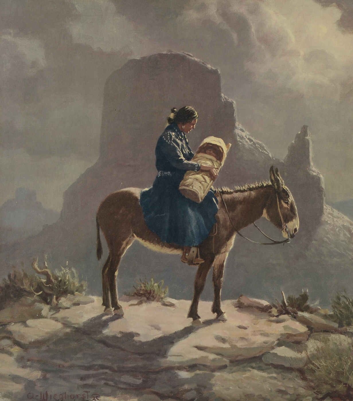 Olaf Wieghorst Signed Limited Edition Offset Lithograph "Navajo M