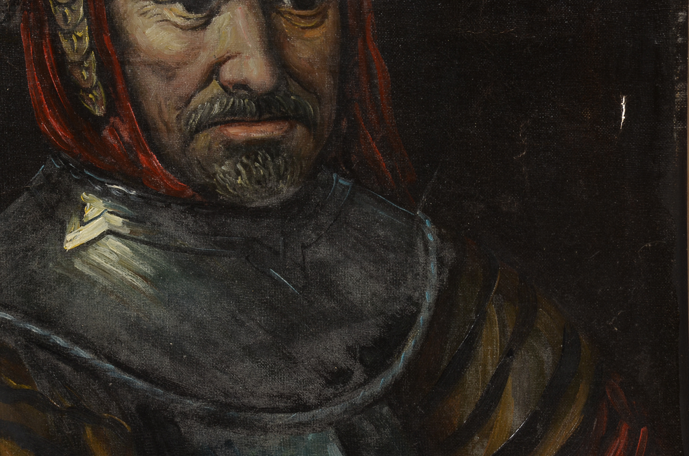 Oil Copy Painting on Canvas of Rembrandt's "Man in a Golden Helmet"