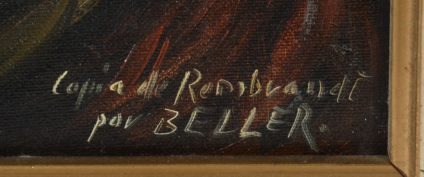 Oil Copy Painting on Canvas of Rembrandt's "Man in a Golden Helmet"